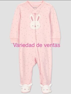 Carter's Light Pink Bunny Footed One-Piece